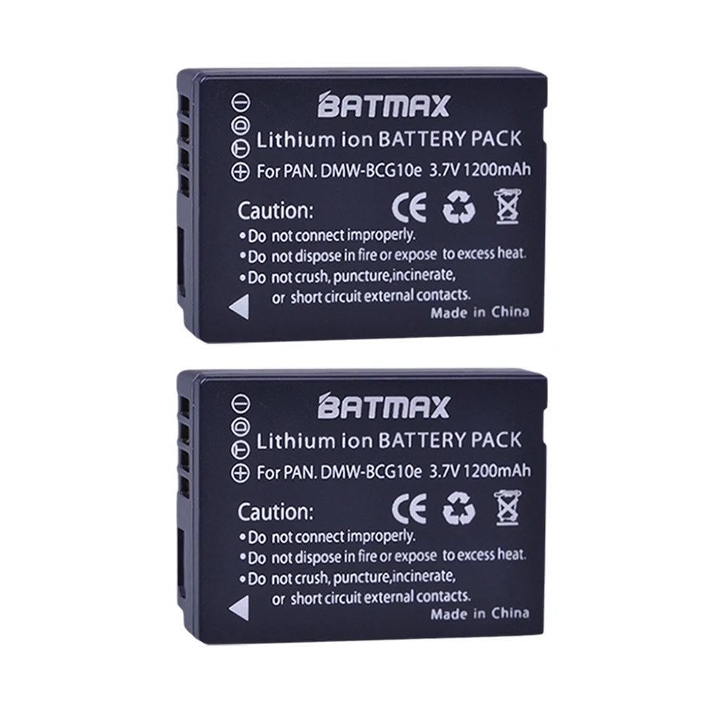 Batmax2шт DMW BCG10 BCG10E батарея для цифрового фотоаппарата Panasonic Lumix DMC 3D1 TZ7 TZ8 TZ10