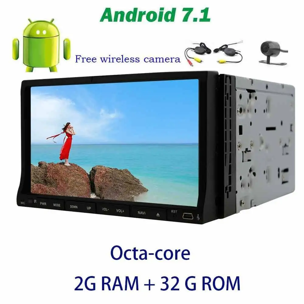 7 ''Android 1 gps автомобильный стерео 8 ядерный 2din DVD плеер раздвижные multitouchscreen