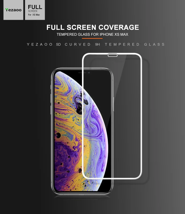 Yezaoo 5D изогнутый полноэкранный защитный чехол для Apple Iphone 6 6 S 7 8 plus X стекло для Iphone XS MAX XR пленка из закаленного стекла