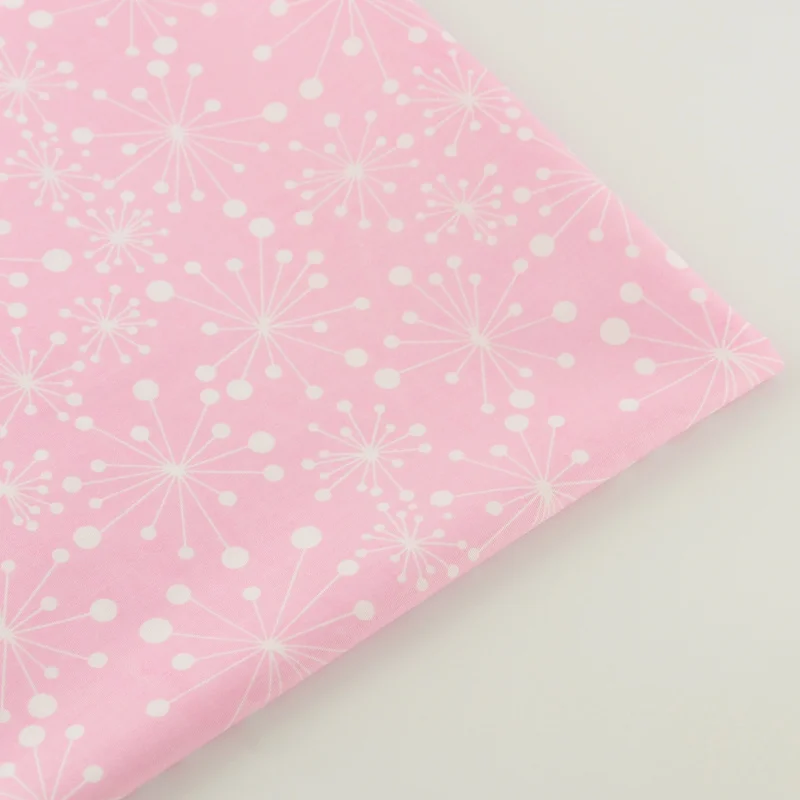 New Arrivals Pink Cotton Fabric White Dandelion Desgins Bedding Clothing Doll Home Textile Quiting Patchwork Tissue Tecido|textile cable|textile
