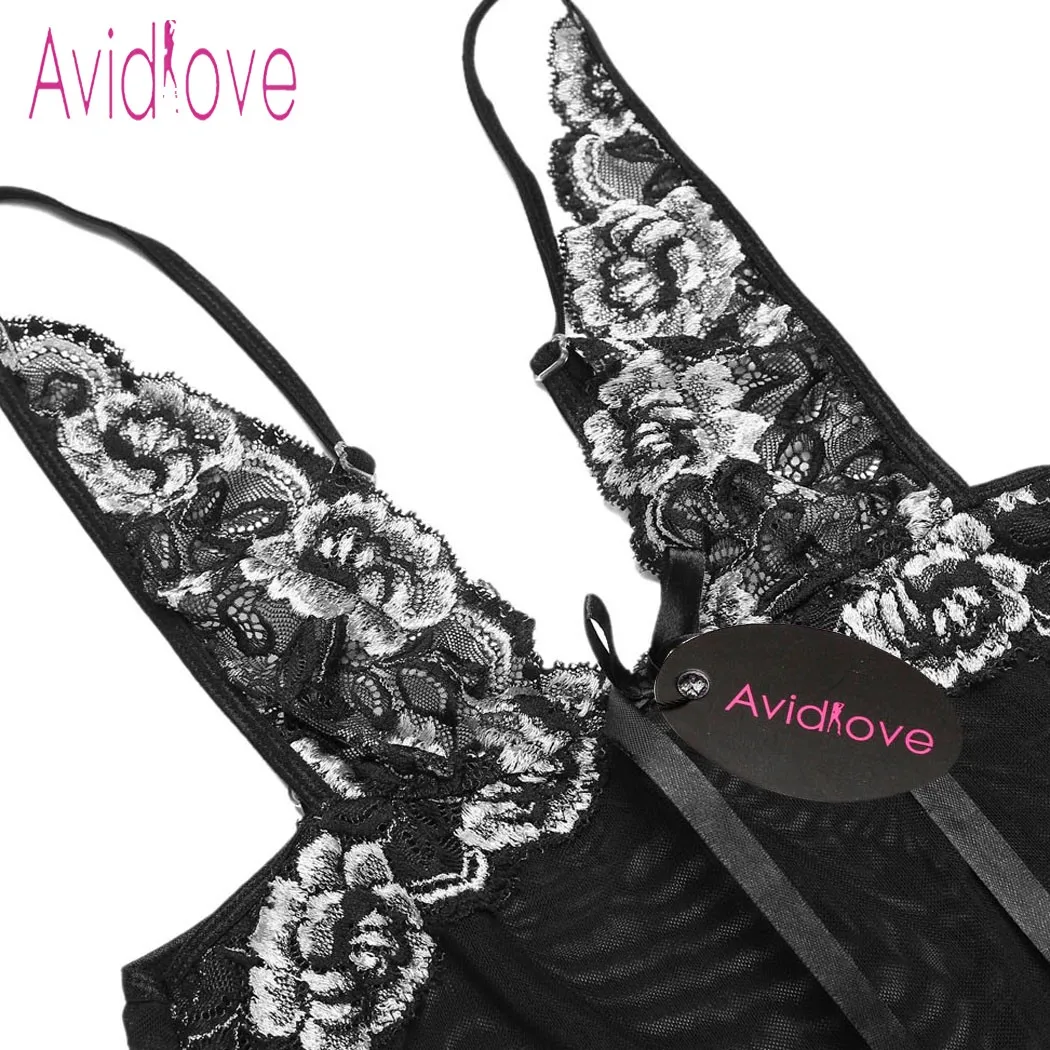 Avidlove размера плюс сексуальное эротическое нижнее белье женское цветочное