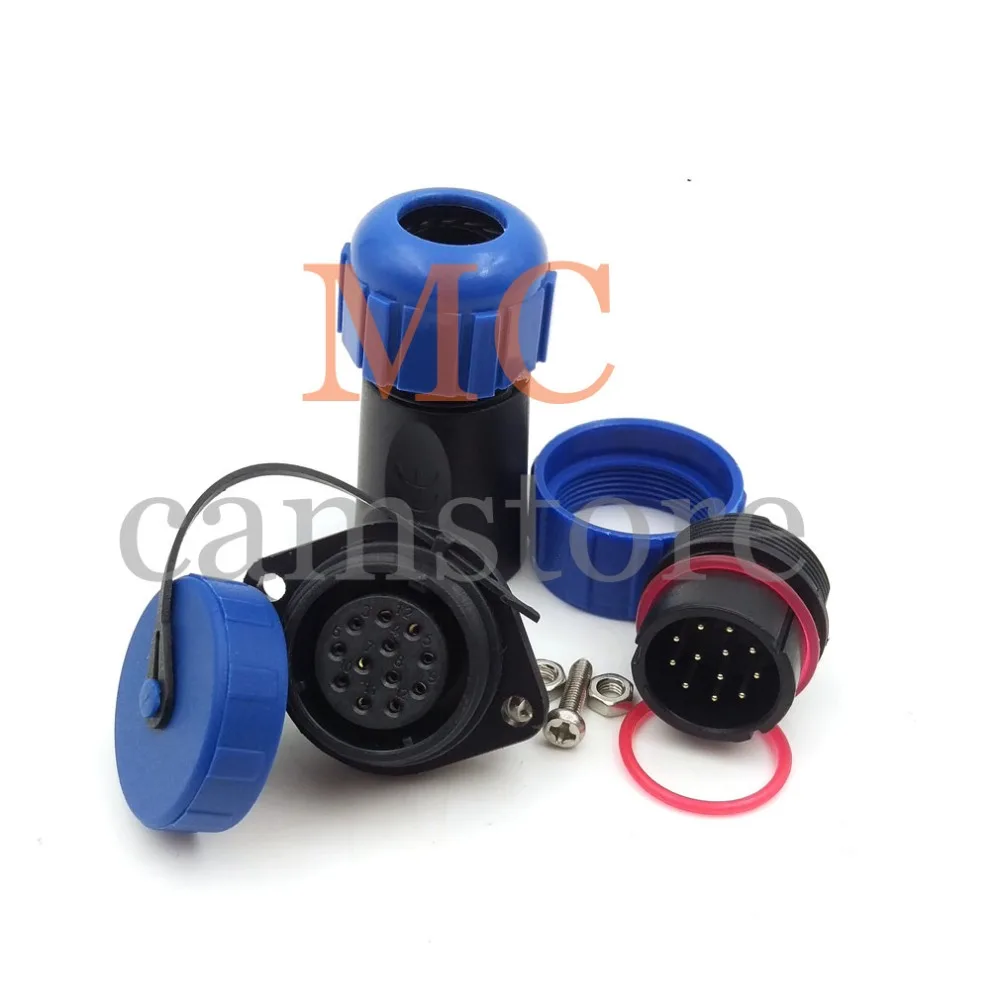 SP21 waterproof connector 12 pins IP67 LED power cable 5A | Обустройство дома