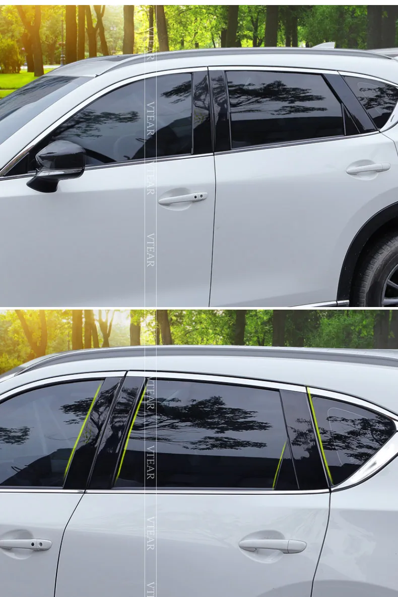 Vtear для KIA Cerato Forte k3 оконная наклейка глянцевая черная отделка B C столб против царапин зеркальная поверхность покрытие аксессуары 09-19