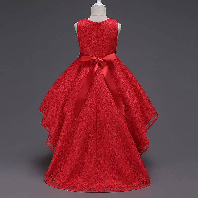 New 2021 Girls Party Dress Embroidered Formal Bridesmaid Wedding Lace Girl Christmas Princess Ball Gown Kids Vestido 4-14 year | Детская