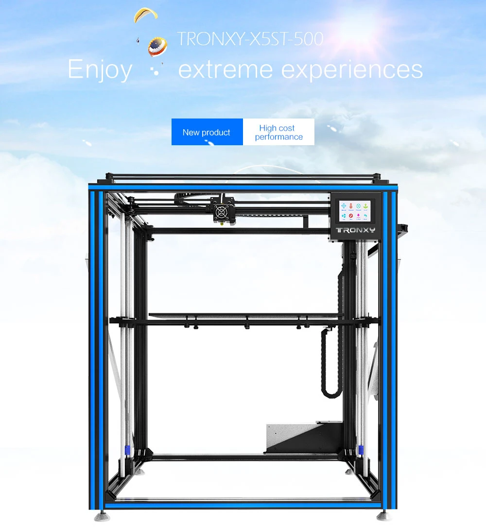 Горячая Распродажа Tronxy X5ST-500-2E Циклоп 3d принтер 2 в 1 из большой размер горячей кровати двойной экструдер двигатель