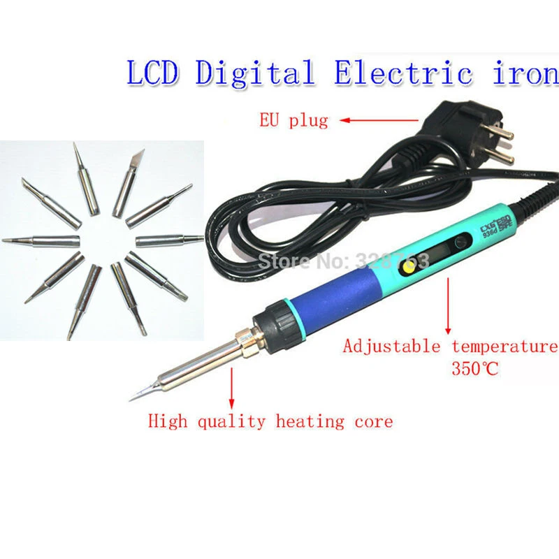 

936d LCD Adjustable temperature Digital Electric Soldering station EU plug soldering iron+10pcs solder tips Replace HAKKO 936