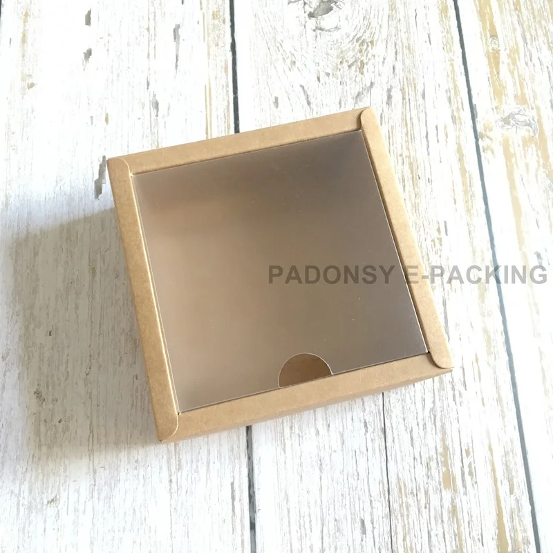 Brown Frosted PVC 20 шт крафт-бумажная коробка прозрачная Обложка из ПВХ Подарочная коробка коробки Paxkaging Малыш обувь упаковочная коробка - Цвет: Brown Frosted PVC