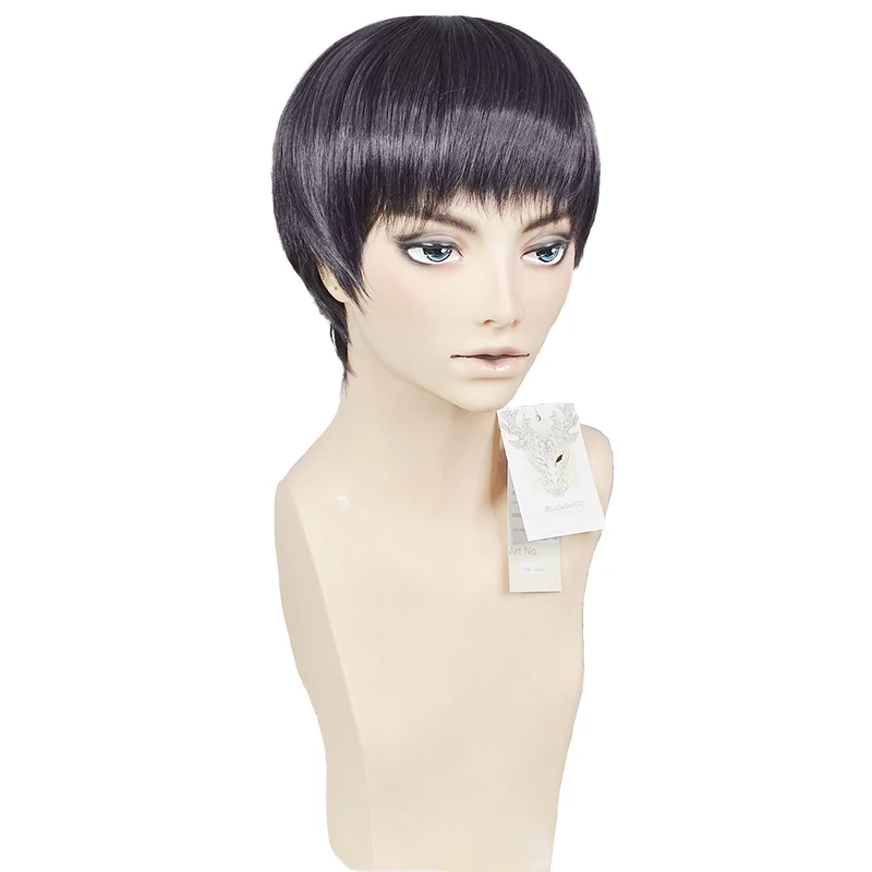 

Anime Tokyo Ghoul Urie Kuki Cosplay Wigs Short Black Heat Resistant Synthetic Hair Wig + Wig Cap