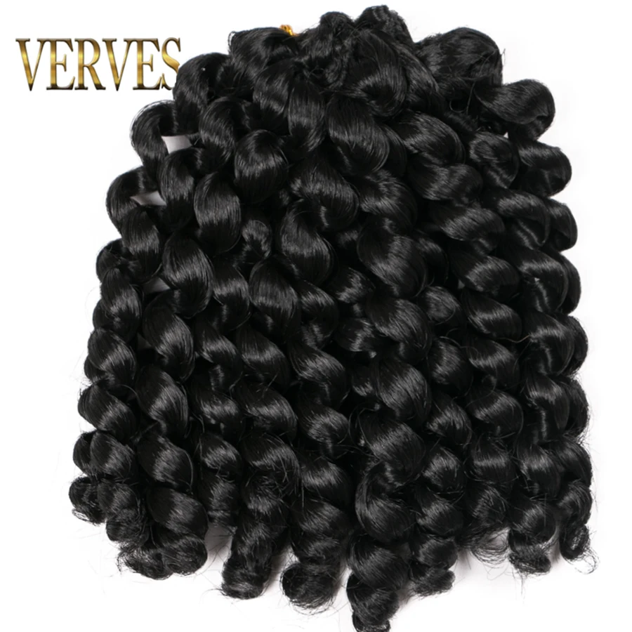 VERVES вязаные крючком волосы для наращивания Jumpy Wand curl 8 inch Ombre плетеные Jamaican Bounce Curl