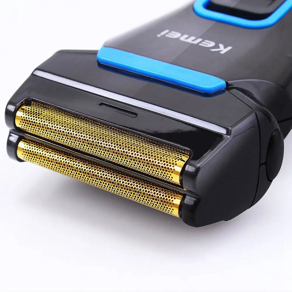 

Kemei 3D Electric Foil Shaver with Replacement Shaving Head Rechargeable and Cordless Double Heads Razor km-2016 Black
