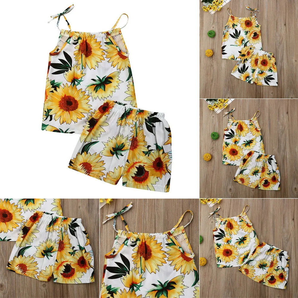 Комплект одежды из 2 предметов для новорожденных и маленьких девочек топы на