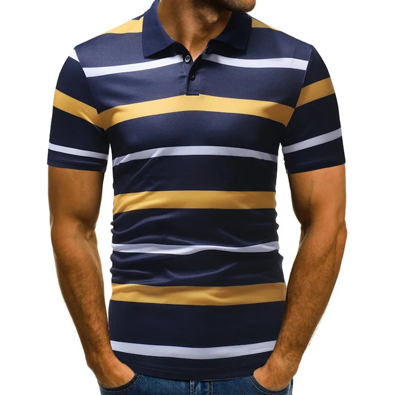 NIBESSER футболки мужские рубашки лето 2019 Полосатый Slim Fit с коротким рукавом