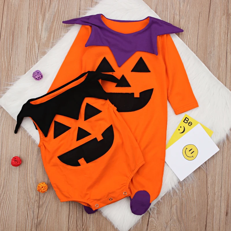 Модель 2018 года детский комбинезон на Хэллоуин с тыквой милый без рукавов Женский