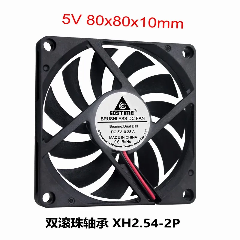 DC 5v 8cm CM cm 80x80x10mm double ball notebook base cooling fan | Компьютеры и офис