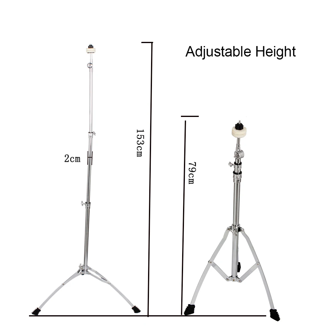 

Metal Inclinable Cymbal Stand Straight Cymbal Drum Stand Bracket 79cm-153cm Adjustable Height Percussion Instruments