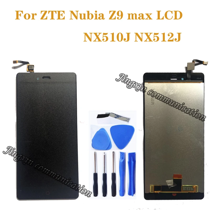 ЖК-экран 5 дюйма с дигитайзером сенсорного экрана для ZTE Nubia Z9 Max NX510J NX512J запасные