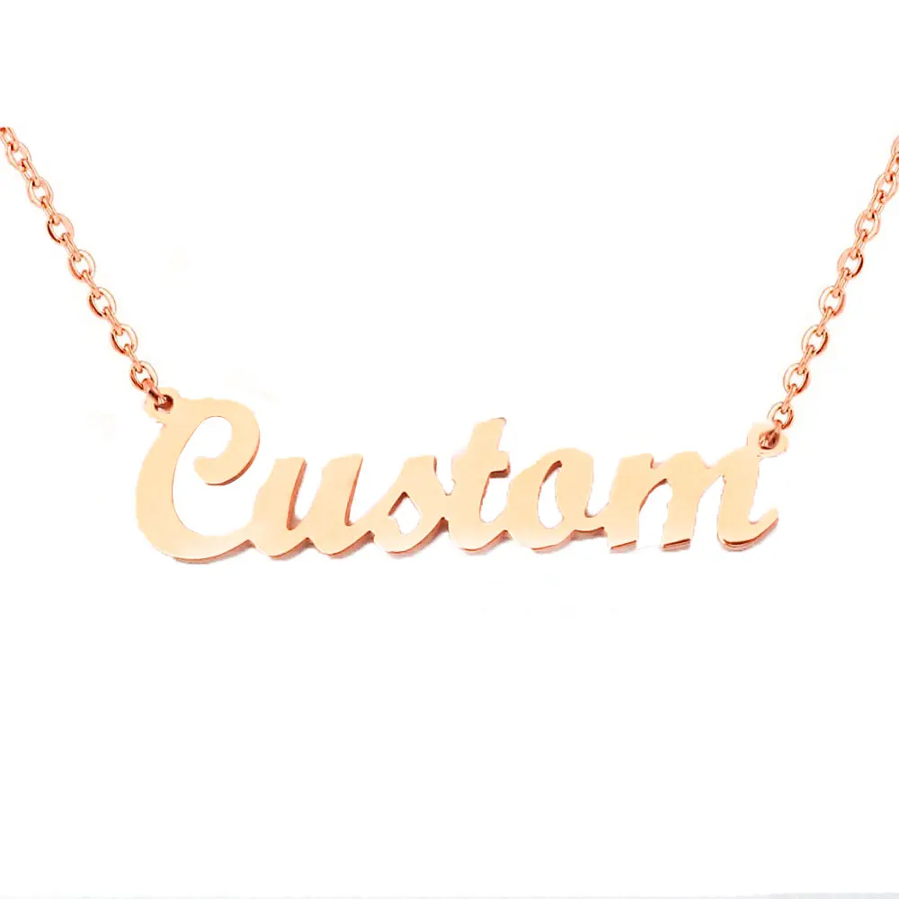 Индивидуальное ожерелье из нержавеющей стали золотое розовое золото стальное с