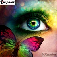 dispaint full squareround drill 5d diy diamond painting colored butterfly eye 3d embroidery cross stitch 5d home decor a10363
