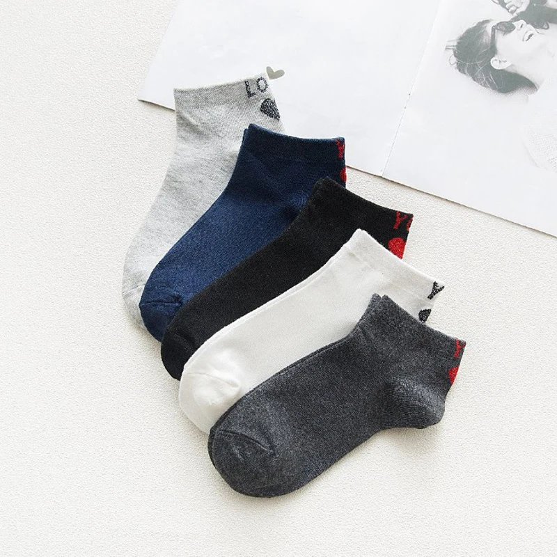 Women Heart Pattern Socks Funny Low Cut Short Ankle Sock Summer Thin Boat Sox Female Ladies Cotton Casual Solid Hosiery|Носки| |
