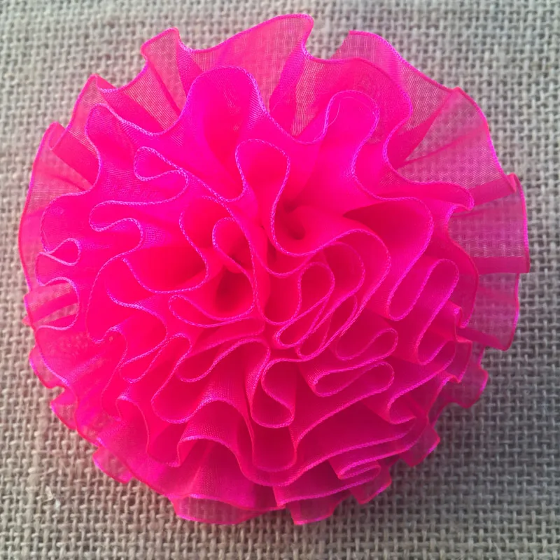 deep pink Bleum Home, 2 шт., подарок для девочек, диаметр 10, большие кружевные цветы, трикотажные повязки, резинки для волос, резинки для волос - Цвет: deep pink