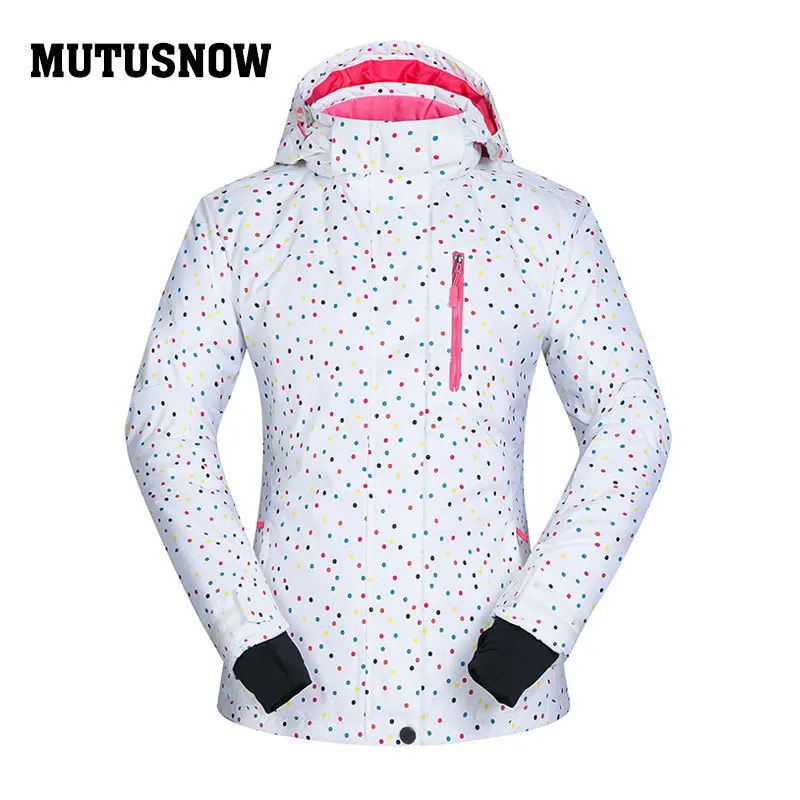 MUTUSNOW Женская лыжная куртка в горошек одежда для катания на лыжах и сноуборде