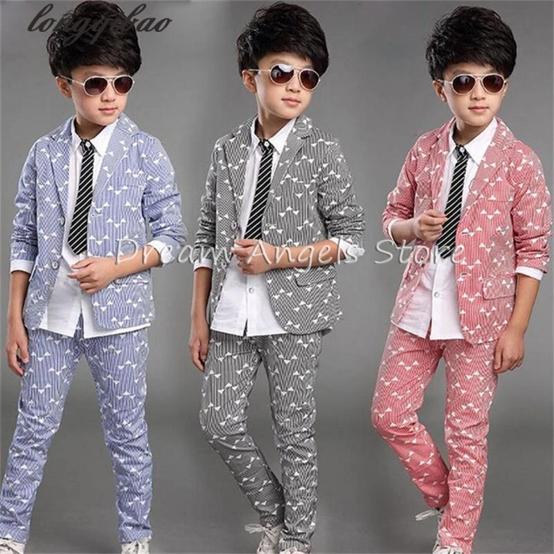 Boy kid formal suits boy blazer suit set children jacket &amp pants classic for clothing | Детская одежда и обувь