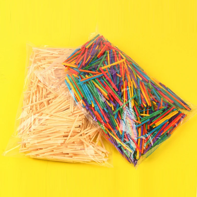 1000 шт деревянные спичечные палочки DIY спичечные палочки цвета радуги мини рукоделие палочки дети ранняя игрушка для обучения подарки