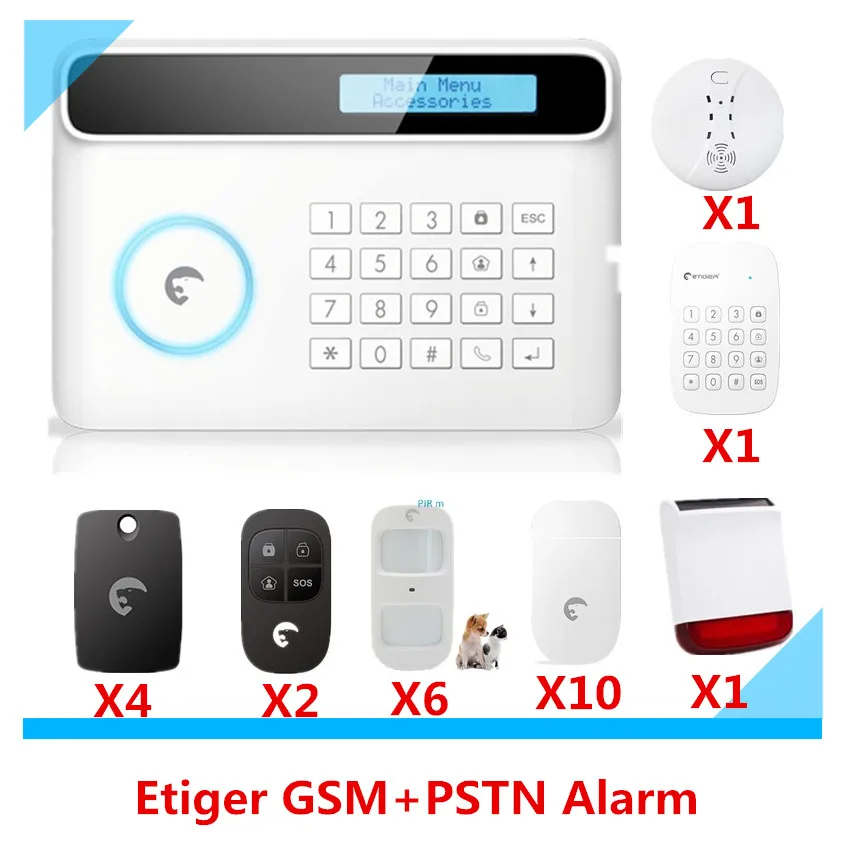 

Free Shipping 433Mhz Wireless GSM Alarm System LCD Display Home Smart Alarm System With App Control