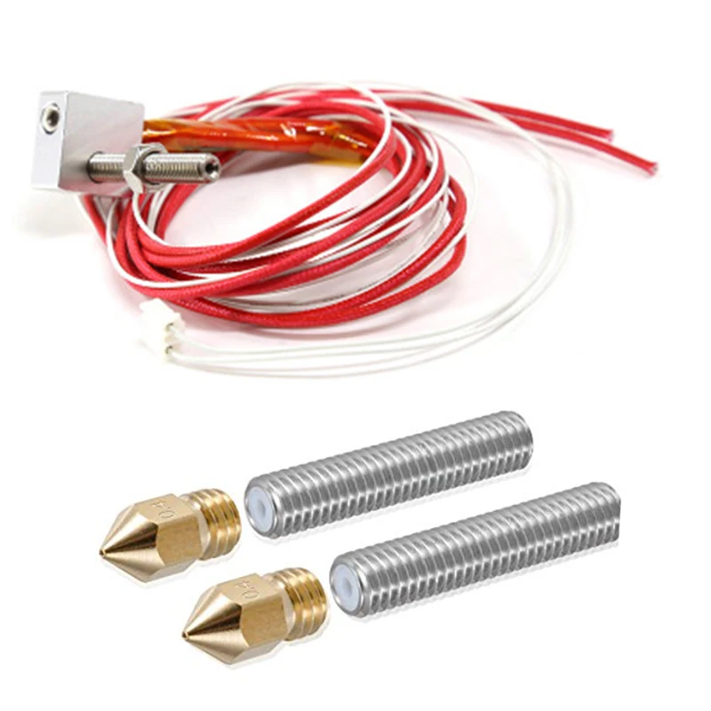 Набор для экструдера Anet a6 a8 e10 e12 MK8 I3 + 2 шт. сопла 0 4 мм M6 30/40 тефлоновые трубки 12 в 40