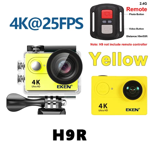 As Photo Оригинальная Экшн-камера eken H9 H9R Ultra HD 4K WiFi Спортивная камера 2,0 экран 170D Подводная Водонепроницаемая камера на шлем Спортивная камера - Цвет: As Photo
