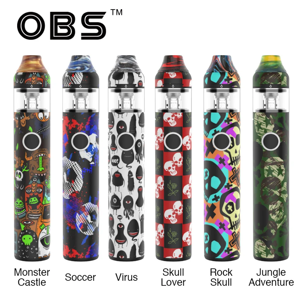 Набор электронных сигарет 2 шт набор Vape OBS KFB2 все в одном стартовый 1500 мАч
