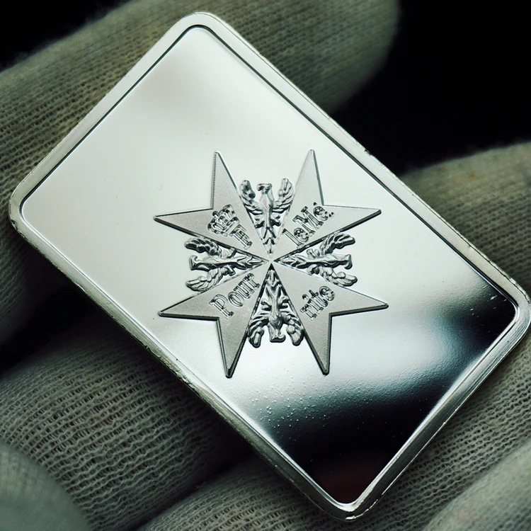 1 унция 100 мельницы. Серебряное покрытие 999 пробы DER ROTE BARON Bullion Bar Реплика Red Baron