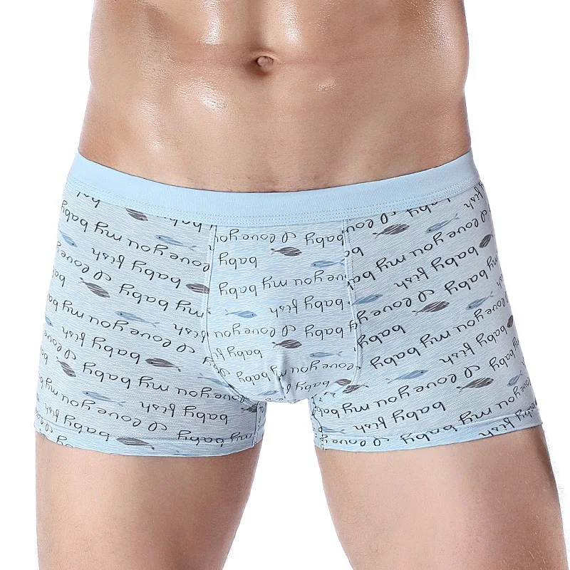 Underwear Men Boxers Cotton Letter Sexy Man Panties Comfortable Breathable Underpants Male Boxer Soft Undershorts | Мужская одежда