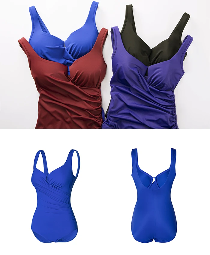 SYROKAN женские Ruched мягкие цельные купальники для похудения на косточках