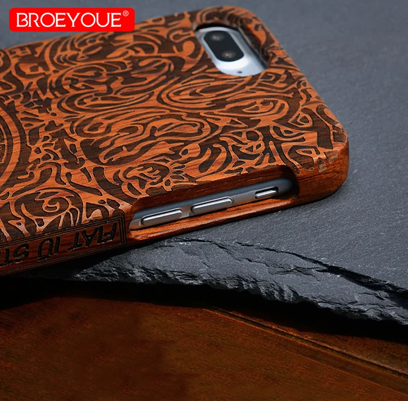 Luxury Designer Emboss Bamboo Phone Case For iPhone 7 8 6 6S Plus 5 5S SE X 100% Natural Full Wood Custom Carving Design |