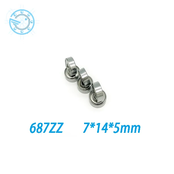 

10pcs Free shipping 687 687Z 687ZZ 687-2z 7*14*5mm deep groove bearing Metal Seal Miniature Bearing
