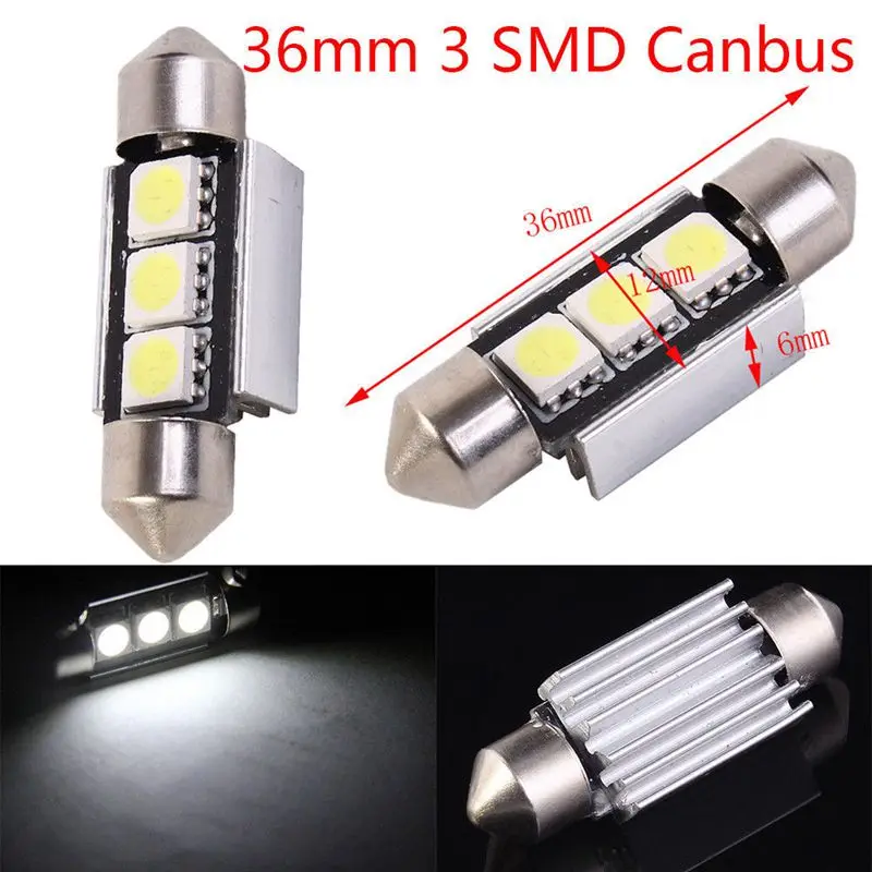10 шт./компл. Авто 36 мм CANBUS без ошибок 3 светодиодный 5050 SMD 6418 C5W автомобильный
