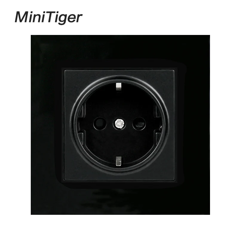 Minitiger Белая настенная пластиковая панель 1 банда розетка заземленная 16А стандарт