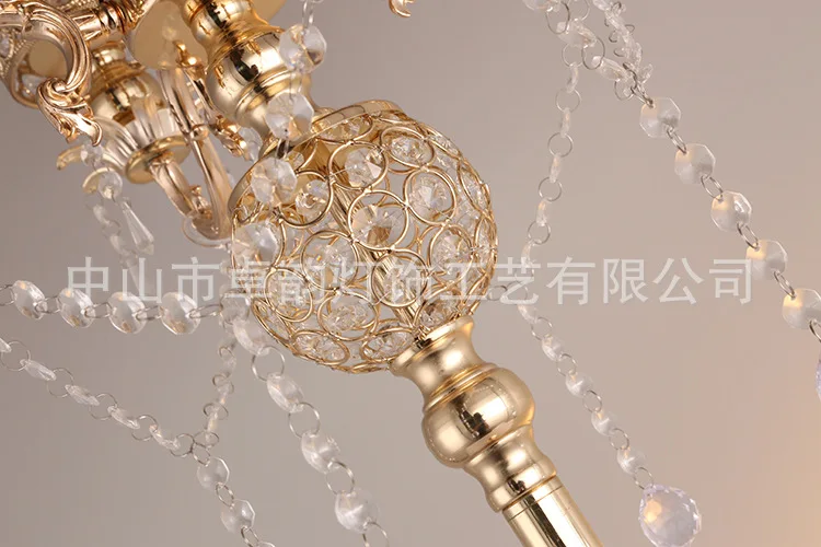 130 см высокий Блестящий Золотой хрустальный канделябр дорожный подсвечник