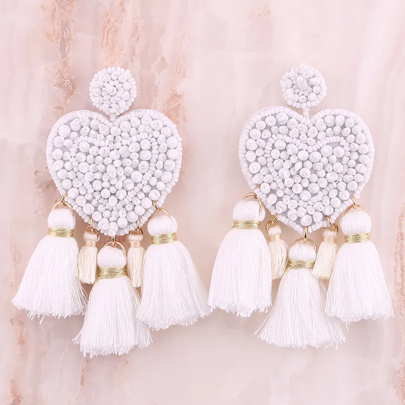 E1229 White Sehouran модные Oorbellen серьги с ниспадающими кисточками для Для женщин Разноцветные череп подвеска с бахромой, серьги в виде капель с Свадебная вечеринка подарки - Окраска металла: E1229 White