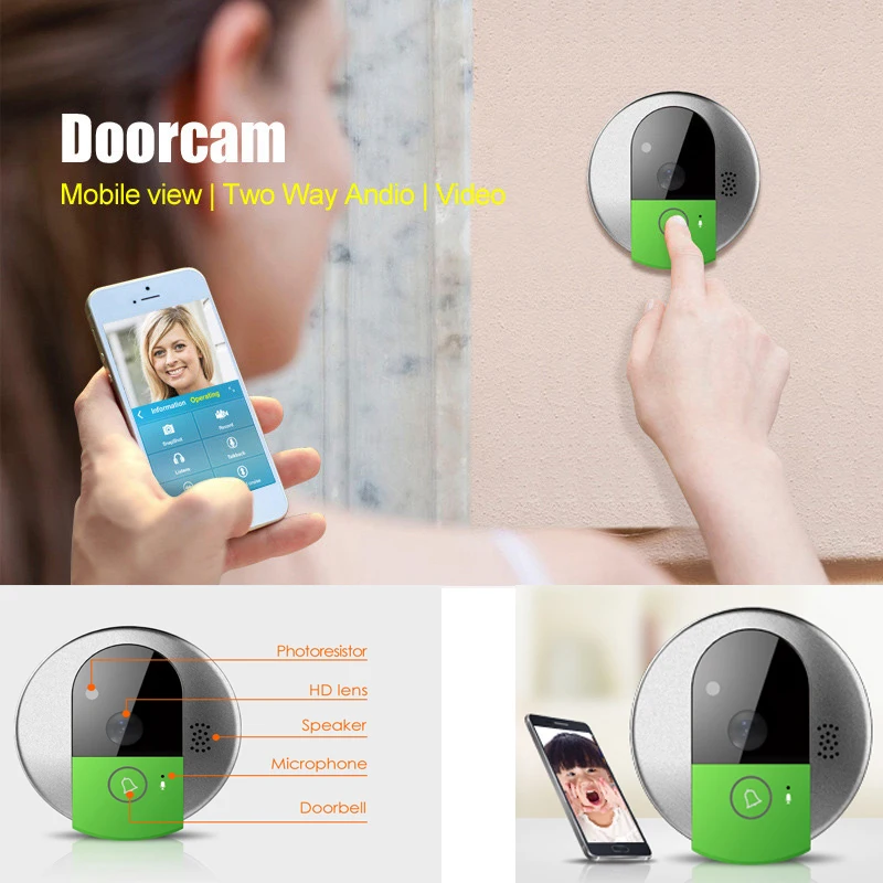 Vstarcam doorcam C95 IP дверь камеры глаз HD 720P Беспроводной дверной звонок Wi Fi через