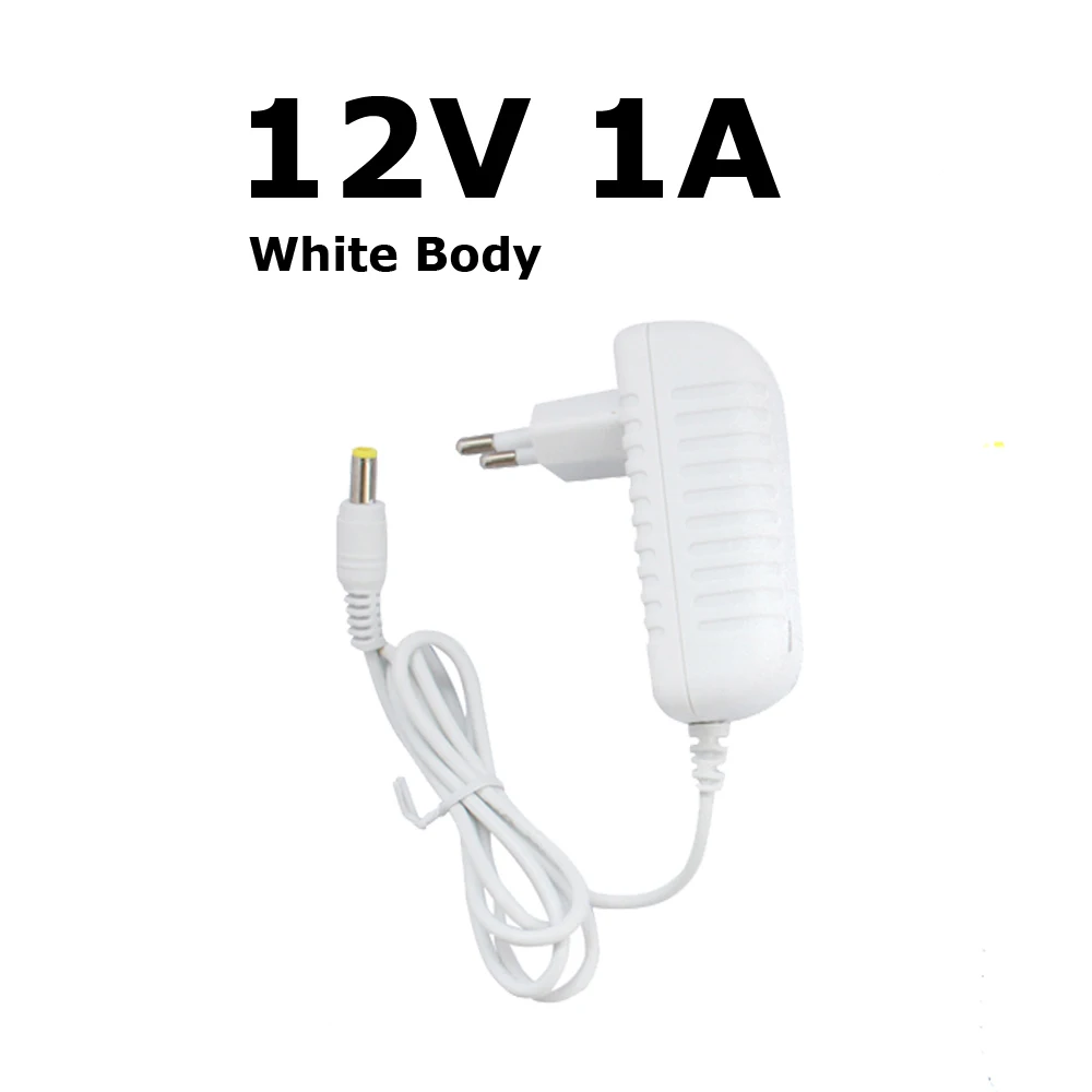 12V 1A White Body Адаптер питания 12 V 1A 2A 3A светильник ing трансформатор 12 вольт светодиодный драйвер AC 110V 220V to DC 12 V блок питания для светодиодных лент светильник - Цвет: 12V 1A White Body