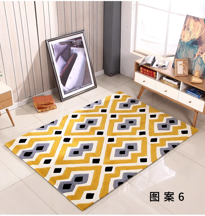 

Personality geometric carpet living room coffee table sofa bedroom bedside window hand acrylic carpet custom