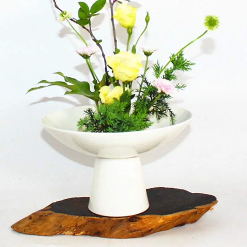 Японский Ikebana Высокая белая чаша керамические контейнеры гидропоники цветочный