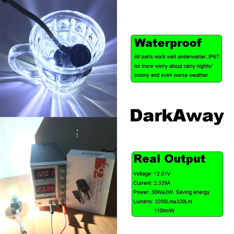 Светодиодный фонарь darkway H4 60 Вт 9003 лм Автомобильный светодиодный светильник