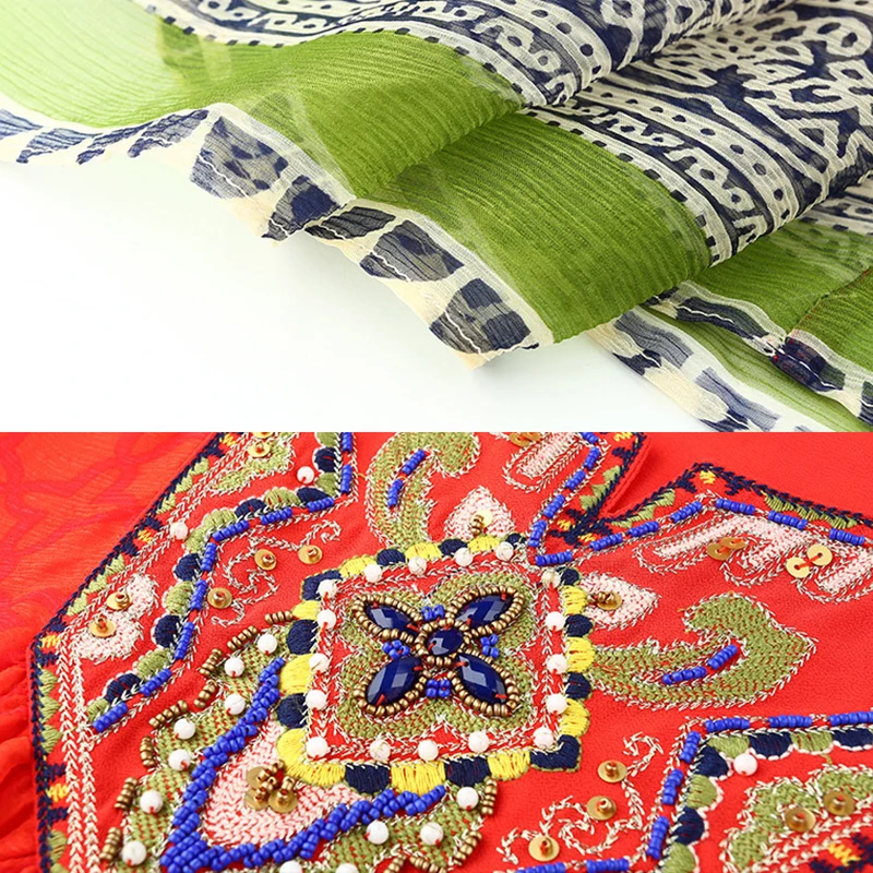 Женское винтажное шелковое платье с блестками короткое красное большого размера