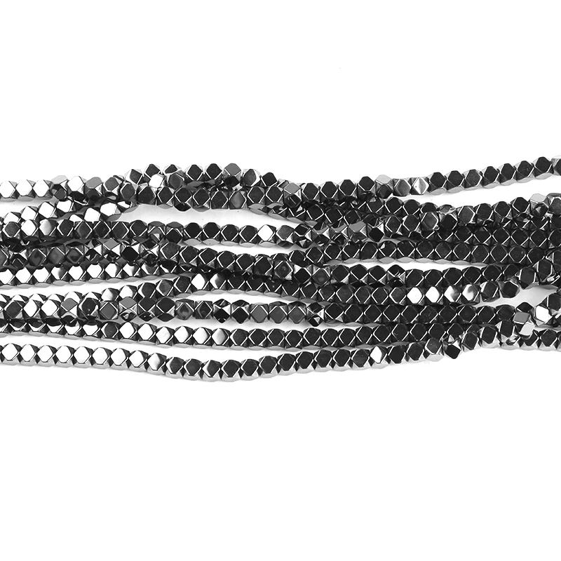 40 см/(1 линия) Натуральный камень черные гематитовые бусины квадратный свободные