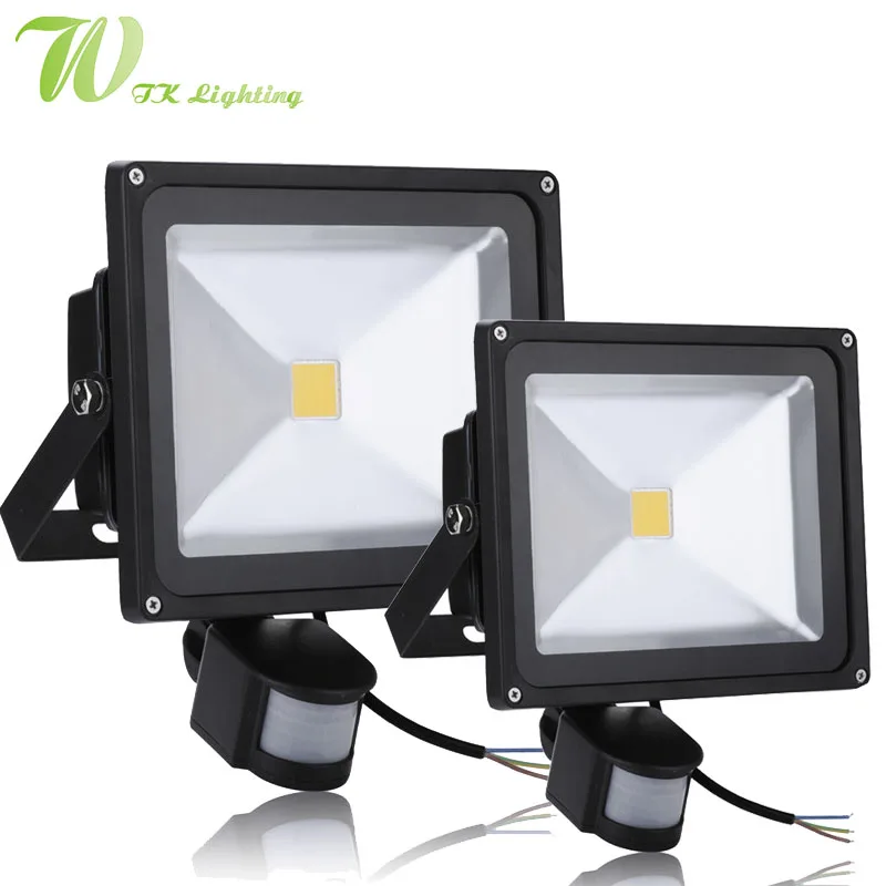 LED PIR Motion Sensor Floodlight 10 Вт 20 30 50 СВЕТОДИОДНЫЕ Лампы 85-265 В Индукции Наружного