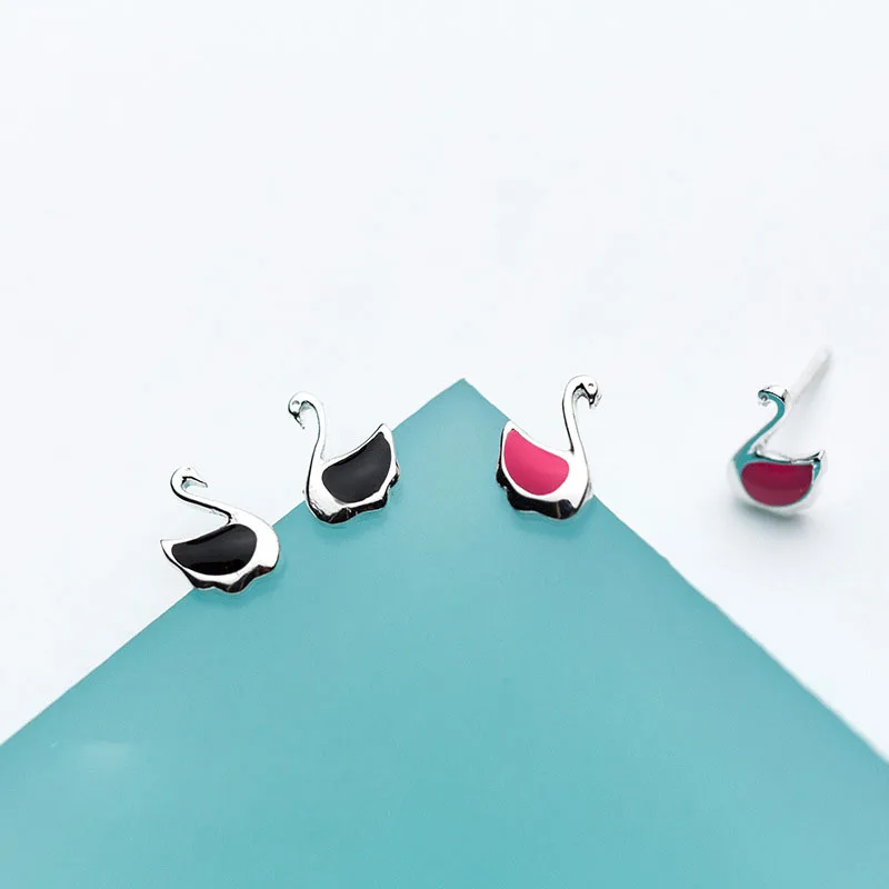 Популярные милые Лебеди уродливые утенок 925 стерлингового серебра шпильки серьги|Серьги| |