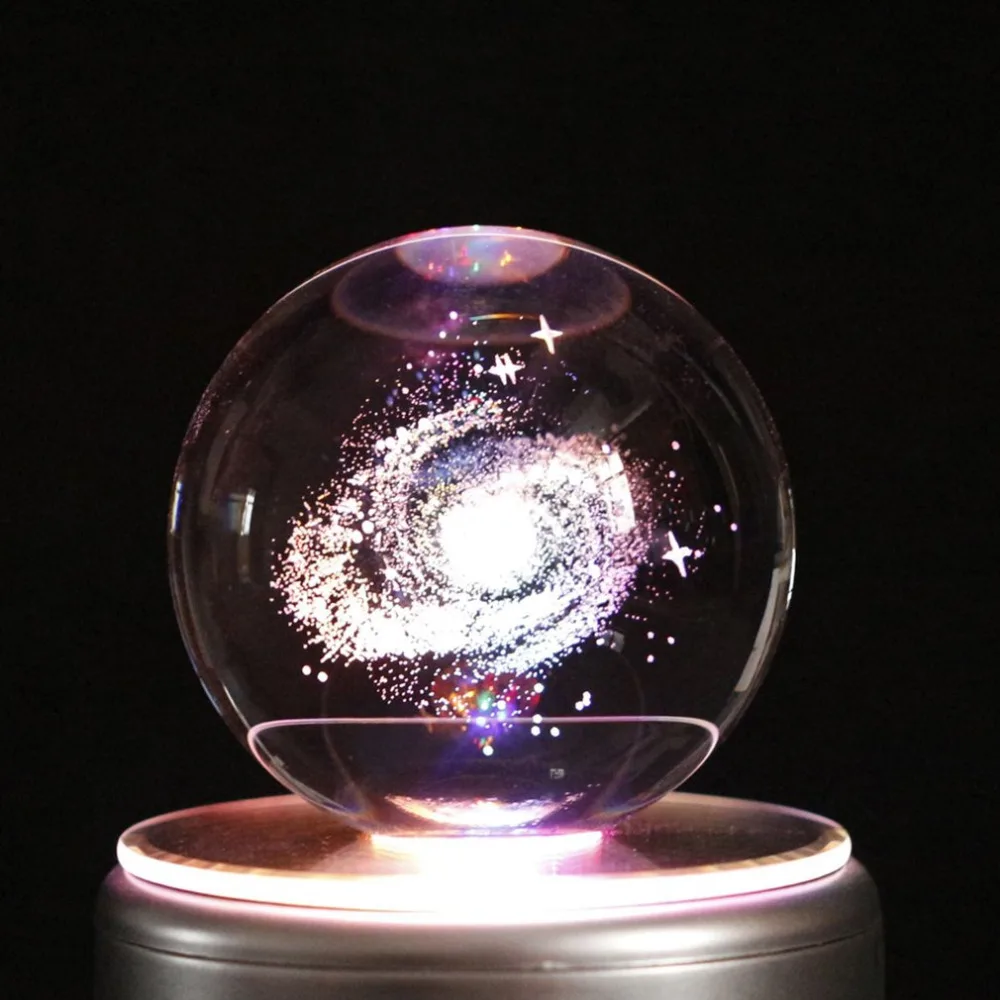 ICOCO Романтический светодиодный красочный хрустальный шар музыкальная шкатулка